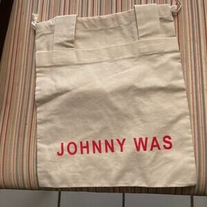 Johnny Was Small Canvas Drawstring Tote Bag